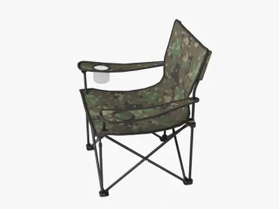 Camping Chair Low-poly 3D model