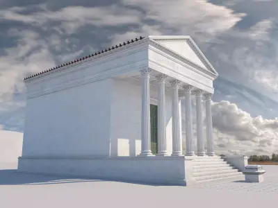 Roman temple Low-poly 3D model