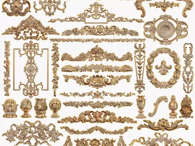 Collection of 40 classic carvings Part 6 3D model