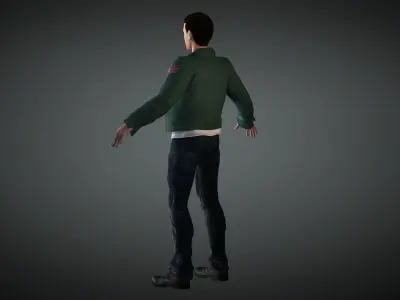 Maverick man in jeans Low-poly 3D model