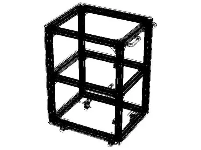 Industrial Aluminum Trolley - Enclosed 3D model