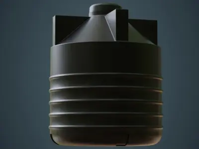 Water Tank 1A Small Low-poly 3D model