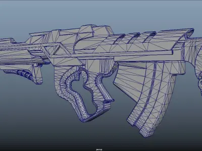 Cyberpunk Heavy BattleRifle Low-poly 3D model