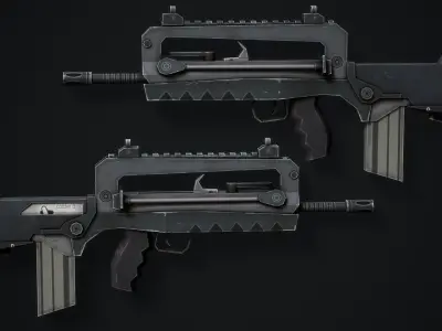 Famas F-1 Assault Rifle - Low Poly Game Ready Low-poly 3D model