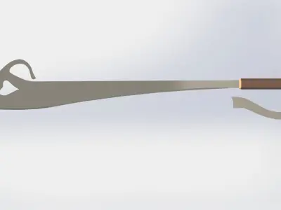 WG 7002 - Ersatz falchion v3 Low-poly 3D model