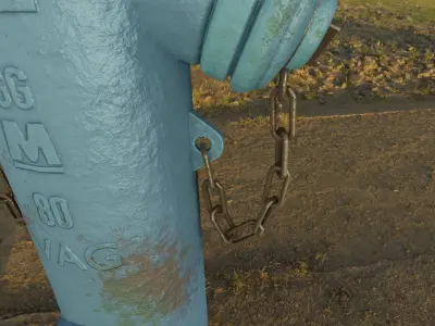  Blue Fire Hydrant VAG - Version 2 - Rusty 1 Low-poly 3D model