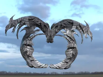 Dragestil engraved arch 3D model