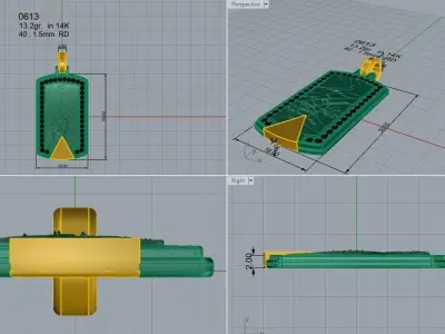 Military Textured Pendant 0613 3D print model