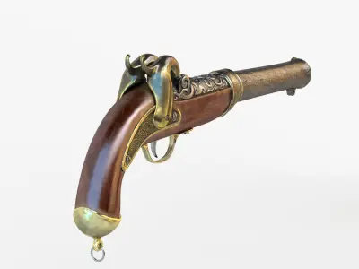 Pirate Pistol Low-poly 3D model
