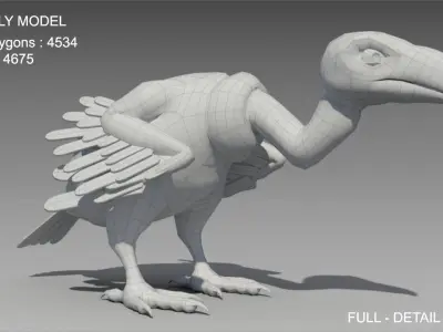 Vulture Toon Animated Low-poly 3D model