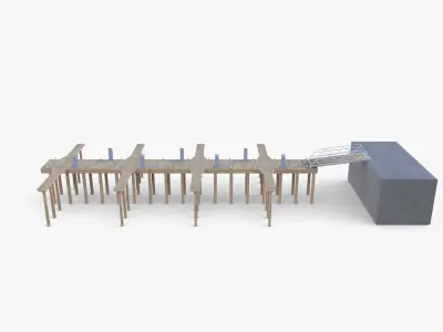 Pontoon dock V2 3D model