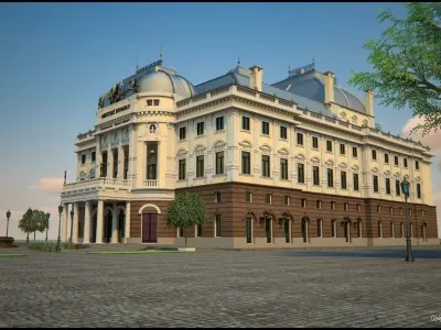 Opera house full scene - Bratislava Slovakia 3D model