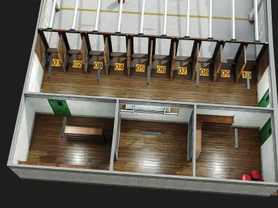 Gun Ranges Room Low-poly 3D model