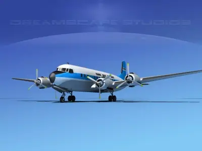 Douglas DC-7B Trans Gulf Air Cargo 3D model