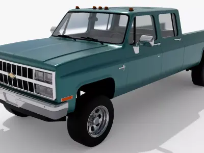 Chevrolet K30 Crew Cab 1989 3D model