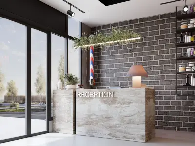 BarberShop hairdresser Interior 3D model