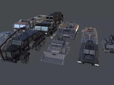 Tanks for RTS Game Pack Low-poly 3D model