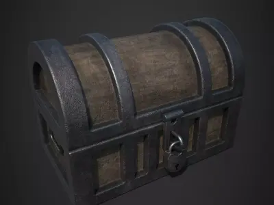 treasure chest Low-poly 3D model