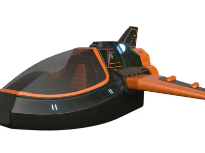 Scifi Vehicle with interior 3D model