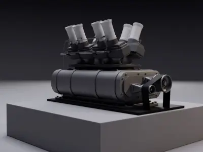 Supercharger type A Low-poly 3D model