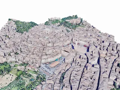 The historic centre of Siena Low-poly 3D model