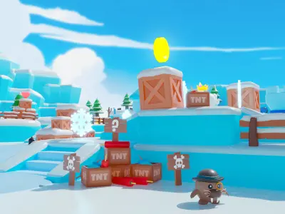 Winter Low-poly 3D model
