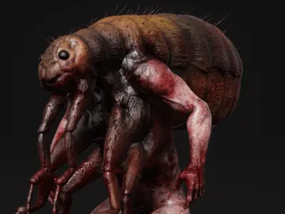 Mutant Flea - Horror Insects Collection Low-poly 3D model