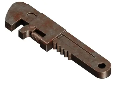 Rusty Wrench 3D model