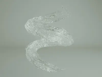 Animated Water plash spiral 3D model