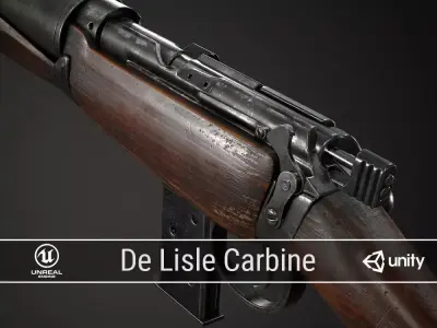 PBR De Lisle Carbine Low-poly 3D model