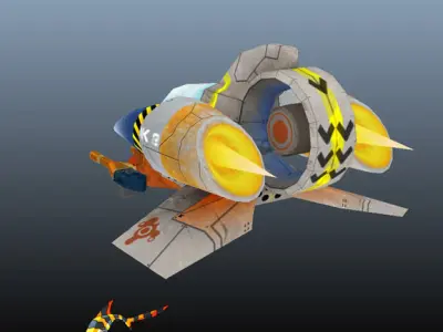 Advanced Gunship Low-poly 3D model