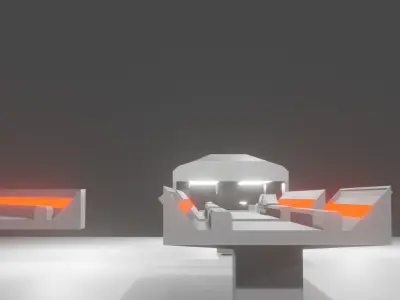 SCIFI scytrain Low-poly 3D model