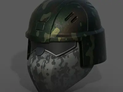Helmet scifi military combat 3d futuristic technology space  Low-poly 3D model