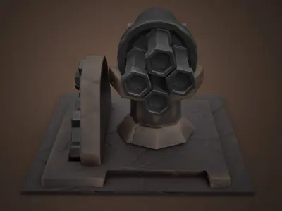 Stylized Cannon Free low-poly 3D model