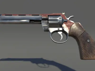 Zombie Revolver Low-poly 3D model