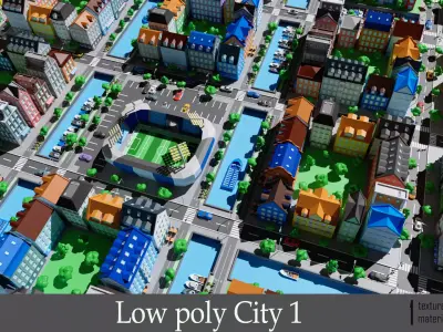 City 1 Low-poly 3D model