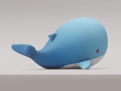 Plush Whale 3D model