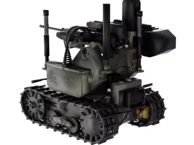 Military robot tank Low-poly 3D model
