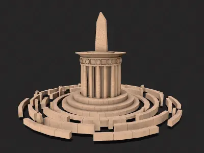Old Egypt Desert Clay Building Collection Low-poly 3D model