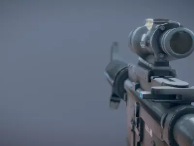 AR15 Style Rifle Low-poly 3D model