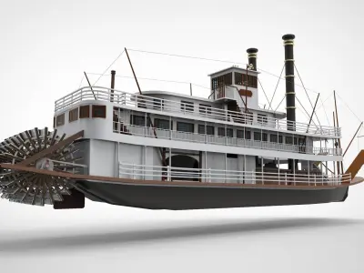 Steam Boiler Paddle Ship 3D model