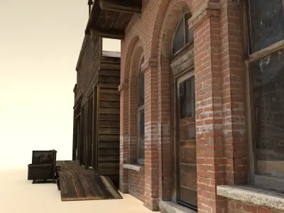 Low Poly Wild West Buildings2 Low-poly 3D model