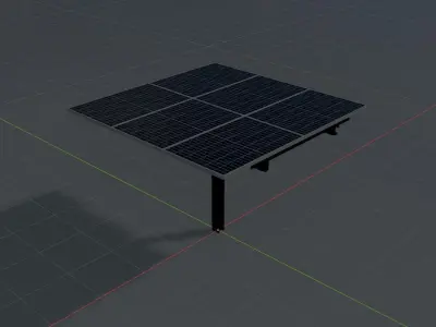 Agricultural photovoltaic 90 degrees 4m Low-poly 3D model