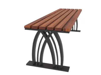 12 Bench Chairs Low-poly 3D model