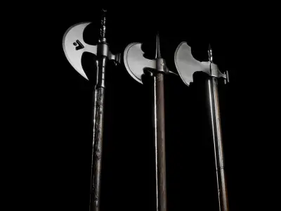 Polearm Pack Low-poly 3D model