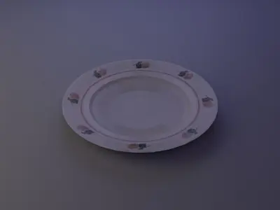 Low Poly Old Plate Free low-poly 3D model