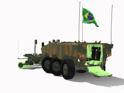 IVECO GUARANI 6X6 SPARK MINE ROLLER Low-poly 3D model