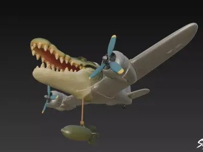 Bombardiro Crocodilo - Italian Brainrot Low-poly 3D model