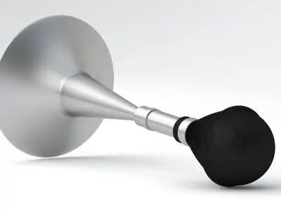 Vintage Vehicle Horn Silver 03 3D model