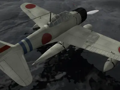 Nakajima A6M2-N Rufe 3D model